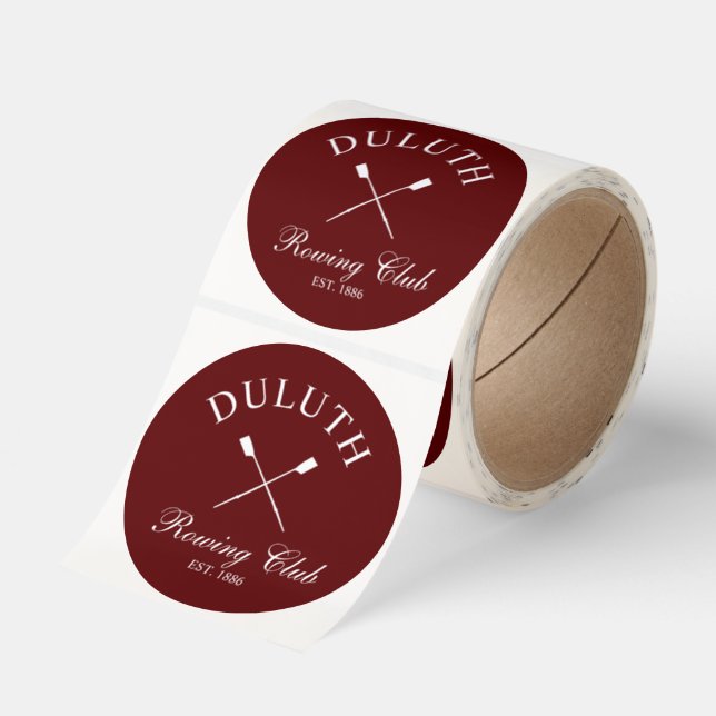 Classic Rowing Club Round Sticker (Roll)