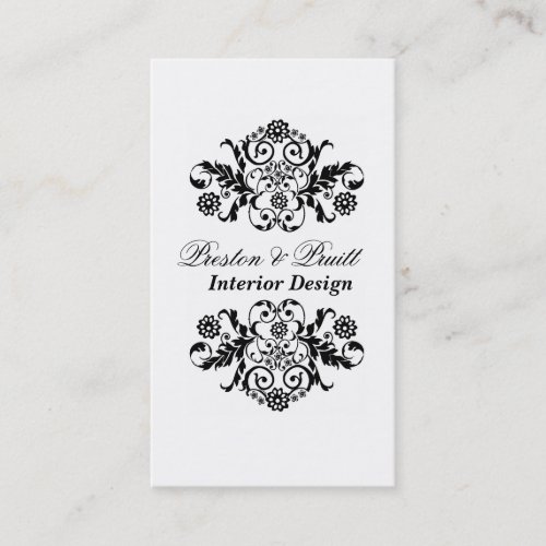 Professional Black and White  Royal Elegance Business Card