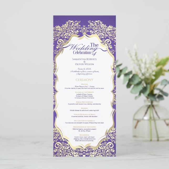 Classic Royal Purple and Gold ornamental Program (Standing Front)