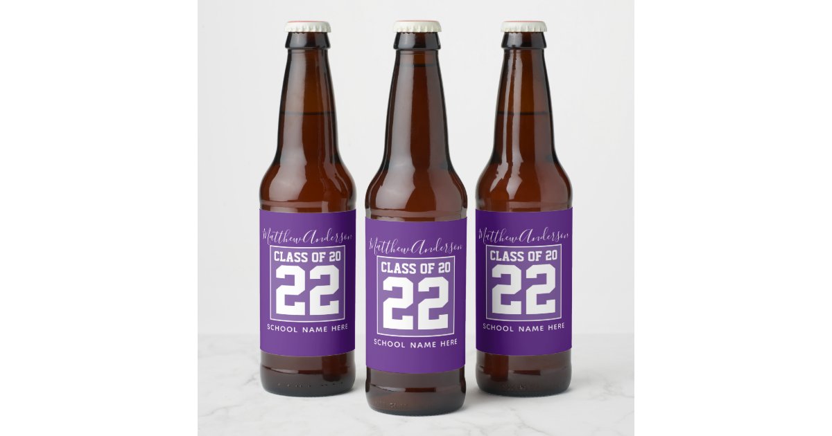Classic Royal Purple Graduation Beer Bottle Label | Zazzle