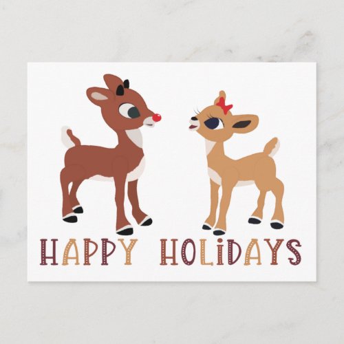 Classic Rudolph and Clarice Reindeer Postcard