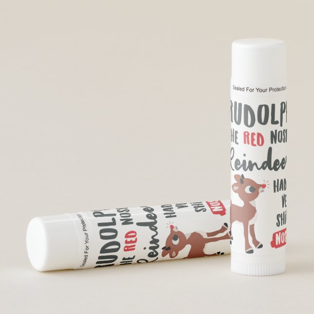 Classic Rudolph Reindeer - GraphicLoveShop Lip Balm (Front)