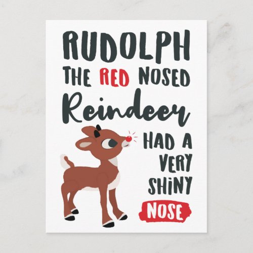 Classic Rudolph Reindeer Postcard