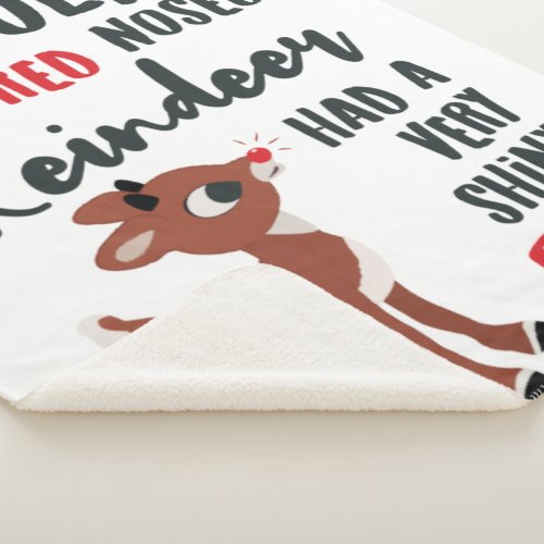 Classic Rudolph Reindeer Sherpa Blanket