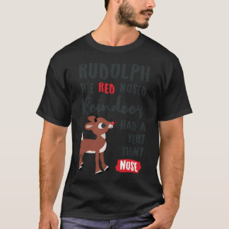 Classic Rudolph The Red Nosed Reindeer Typography  T-Shirt