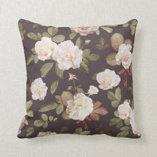 Classic Rustic Blush pink Roses Floral design Throw Pillow