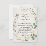 Classic Rustic Boho Roses&amp;Pampas Grass Wedding  RSVP Card