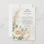 Classic Rustic Boho Roses Wedding  RSVP Card