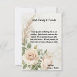 Classic Rustic Boho Roses Wedding  Thank You Card