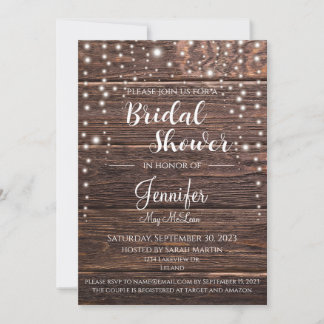 Classic Rustic Bridal Shower Invitation