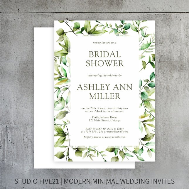 Classic Rustic Floral Border Bridal Shower Invitation (Creator Uploaded)