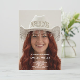 classic rustic minimal cow boy bridal shower invitation