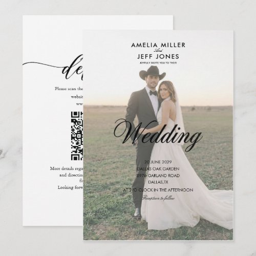 classic rustic minimal cow boy wedding invite