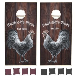 Classic Rustic Rooster Farmhouse Dark Oak