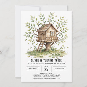 Classic Rustic Treehouse Birthday Invitation