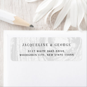 Classic Rustic Wood Grain Winter Wedding Address Label