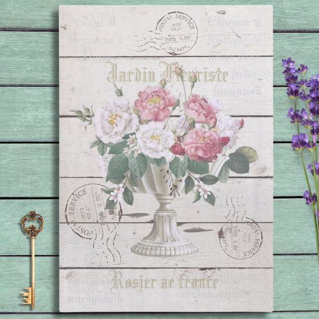 Classic rustic wood Vintage Ephemera Botanical Tissue Paper (Creator Uploaded)