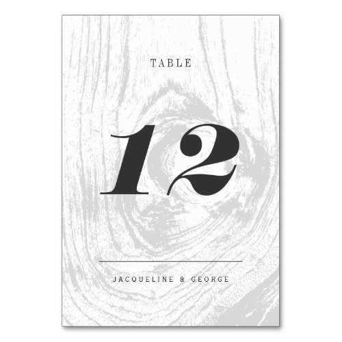 Classic Rustic Woodgrain Wedding Table Number Card
