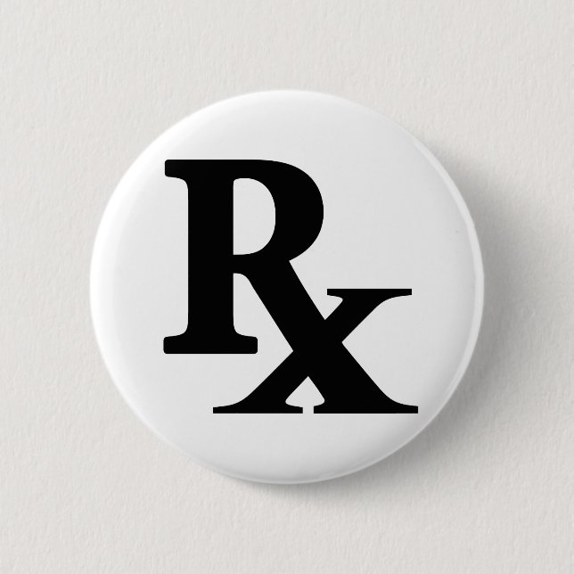Classic Rx Pharmacy Icon print pharmacist gift Button (Front)