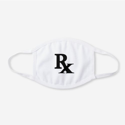 Classic Rx Pharmacy Icon print pharmacist gift White Cotton Face Mask