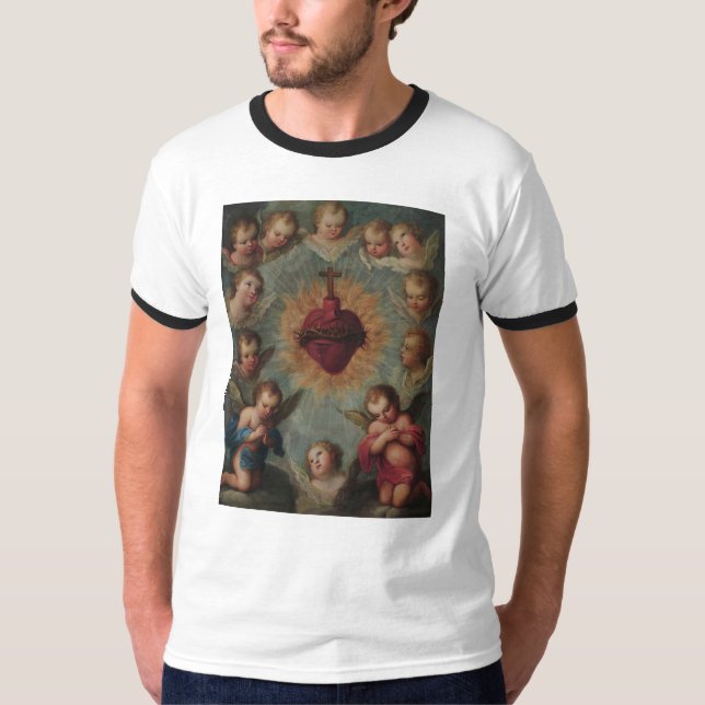 Classic Sacred Heart art by Jose Paez Men's Shirt (Front)