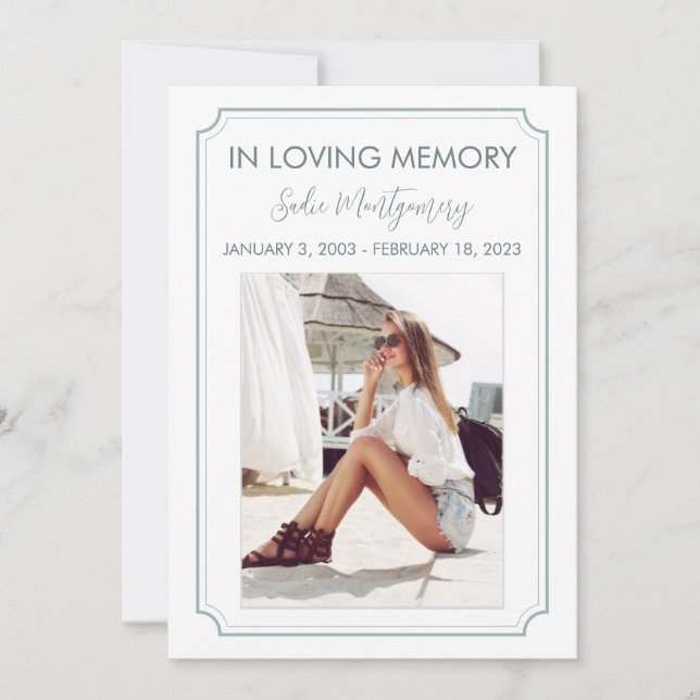 Classic Sage Border funeral program (Front)