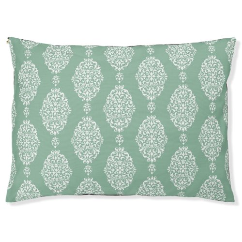 CLASSIC SAGE GREEN ABSTRACT BOTANICAL PET BED