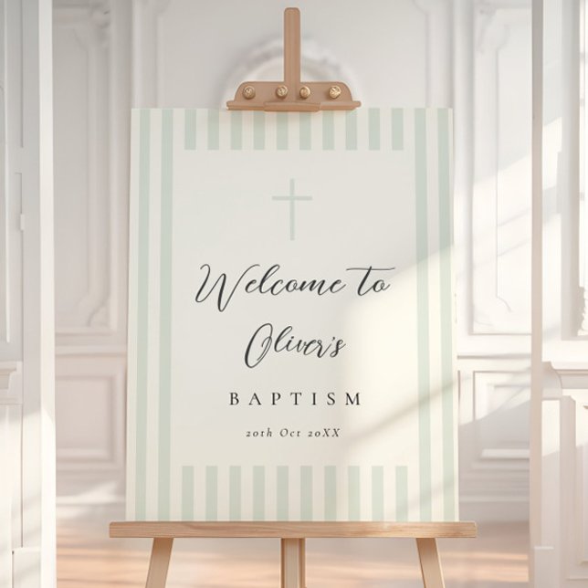 Classic Sage Green Baptism Welcome Sign (Creator Uploaded)