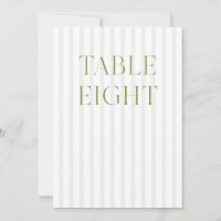Classic Sage Green & Beige Wedding 8 Table Number