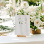 Classic Sage Green & Beige Wedding Table Number<br><div class="desc">This elegant table number features a soft beige striped background with refined sage green serif typography and subtle script accents. Designed for garden weddings, refined receptions, and timeless outdoor celebrations. Coordinates with the “Iris” Wedding Invitation Collection — click the collection link on this page to find matching items like menus,...</div>