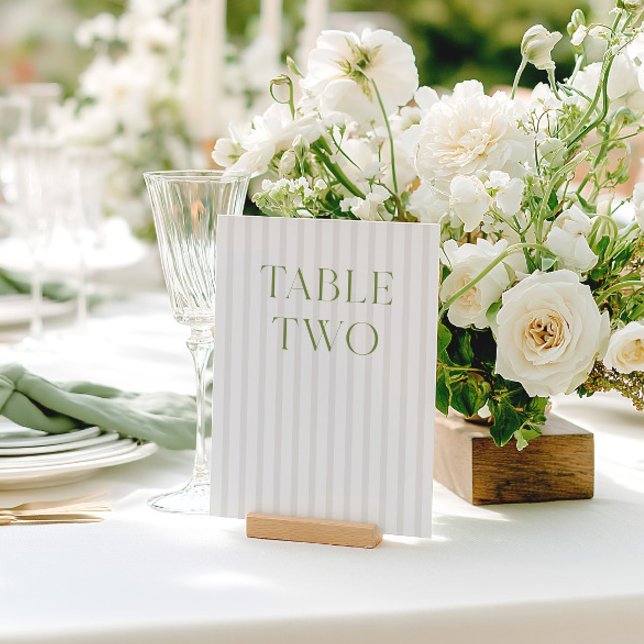Classic Sage Green & Beige Wedding Table Number (Classic Sage Green & Beige Wedding Table Number)