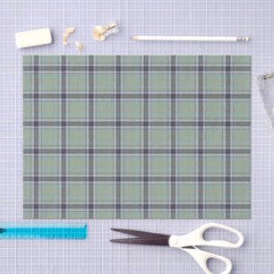 Classic Sage Green Blue Gray Tartan Plaid Pattern Tissue Paper