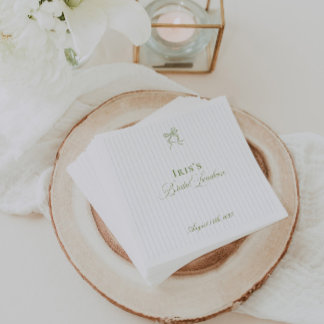 Classic Sage Green Bridal Shower Paper Napkin