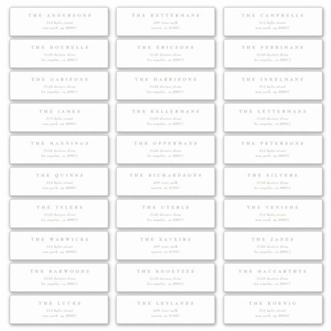 Classic sage green individual wedding address sticker (Front)