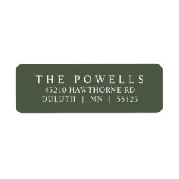 Classic Sage Green Minimalist Return Address Label