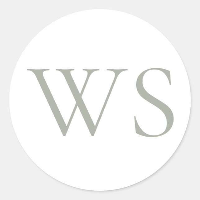 Classic Sage Green Monogram Envelope Seal (Front)
