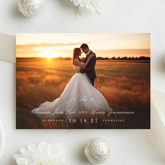 Classic Sage Green Names Photo QR Code Website Save The Date (Creator Uploaded)