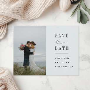 Classic Sage Green Photo Wedding Save the Date Postcard