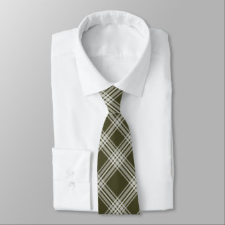 Classic Sage Green Plaid Neck Tie