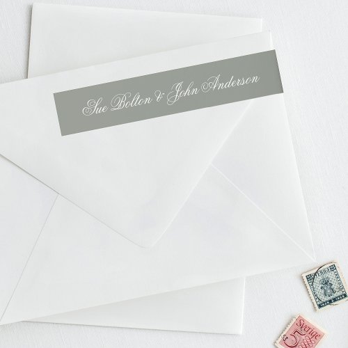 Classic Sage Green Return Address Envelope Wrap Around Label