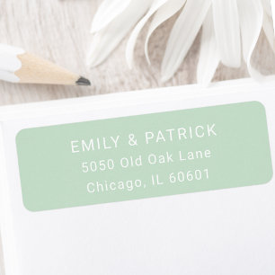 Classic Sage Green Simple Typography Address Label