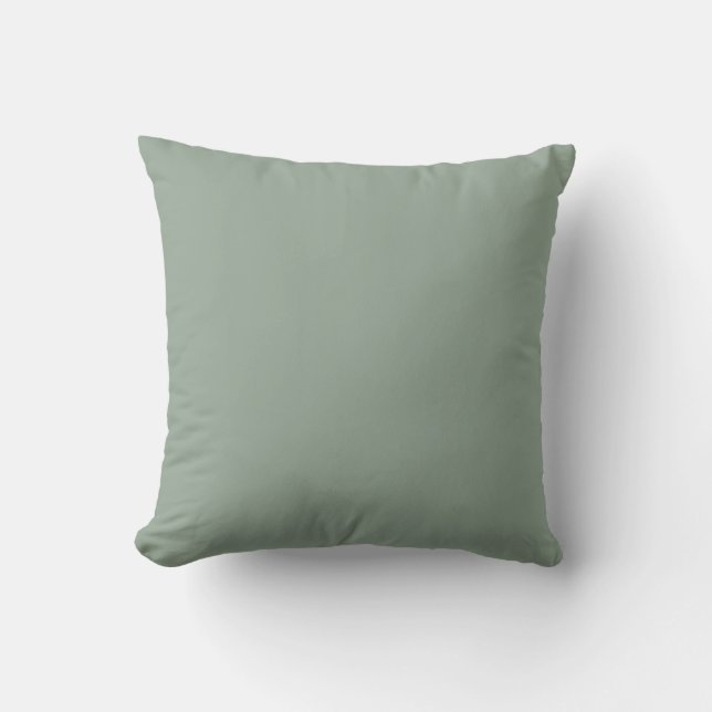 Classic Sage Green Smooth Throw Pillow (Front)