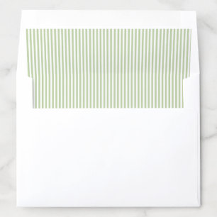Classic Sage Green Striped Wedding Envelope Liner