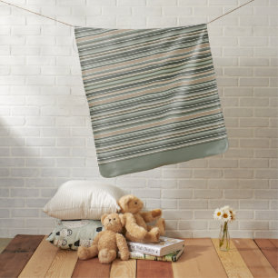 Classic Sage Stripes Baby Blanket