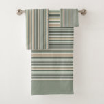 Classic Sage Stripes Bath Towel Set