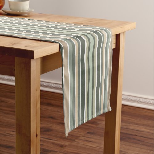 Classic Sage Stripes Short Table Runner