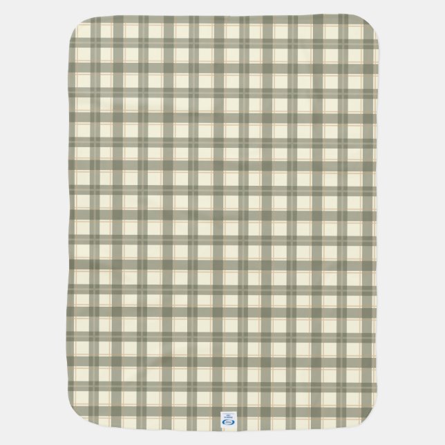 Classic Sage Tartan Baby Blanket (Back)