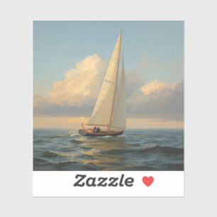 classic sailing yacht painting images 🌅⛵. sticker