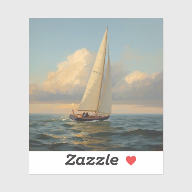 classic sailing yacht painting images 🌅⛵. sticker (Sheet)