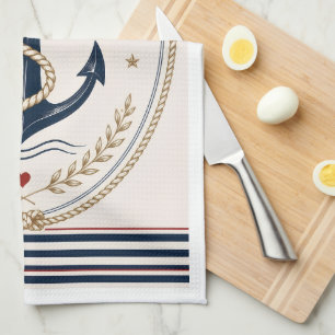 Classic Sailorcore Nautical Kitchen Towel